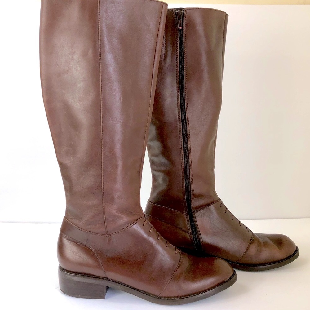 Sychellies brown leather riding boots sz 10